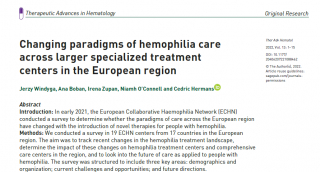 Changing paradigms of haemophilia care across larger specialised treatment centres in Europe